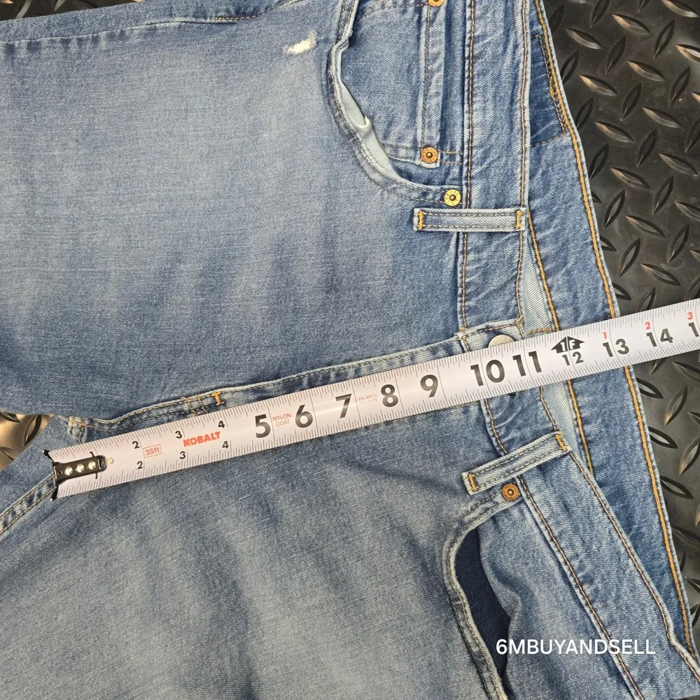 Levis 511 Slim Fit Mens Jeans 36x32 Blue Distressed Ripped‎ Denim 04511-4907